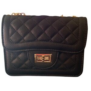 Alfa Bags‎ Classic Collection Black Quilted Chain Shoulder Bag PQ0020